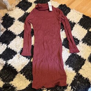 Chic Maroon Long Sleeve Dress